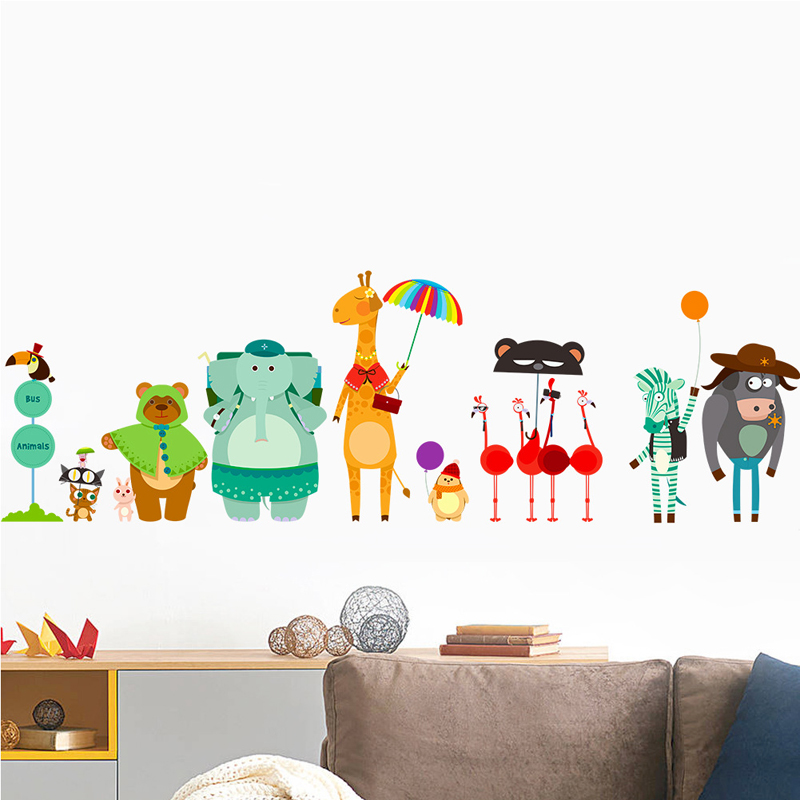 Cartoon Zoo Bus Station Wall S - Baby Zoo Nursery incelemesi ve fiyatı