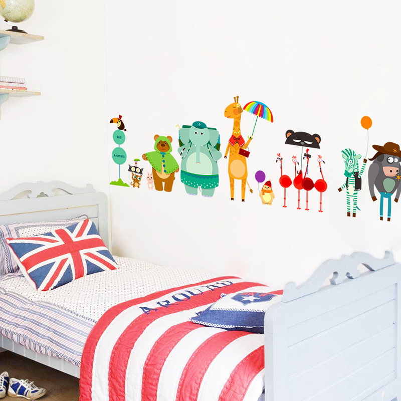 Cartoon Zoo Bus Station Wall S - Baby Zoo Nursery incelemesi ve fiyatı