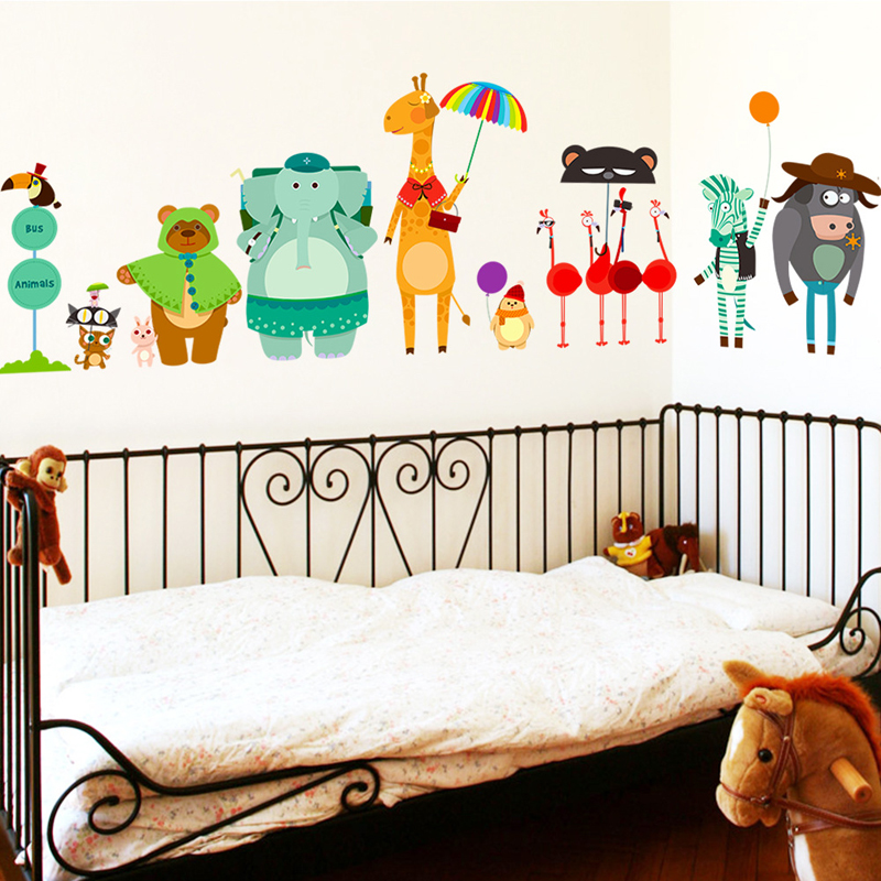 Cartoon Zoo Bus Station Wall S - Baby Zoo Nursery incelemesi ve fiyatı