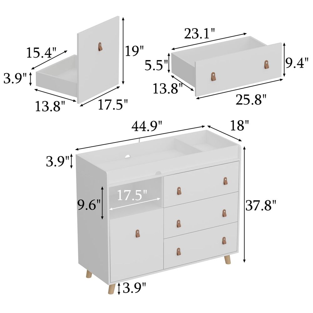 White 4-Drawer Nursery Dresser - Baby Nursery Drawers incelemesi ve fiyatı
