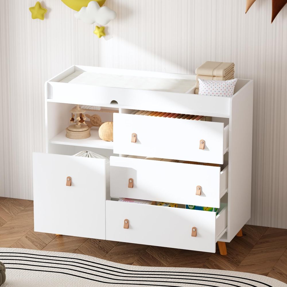 White 4-Drawer Nursery Dresser - Baby Nursery Drawers incelemesi ve fiyatı