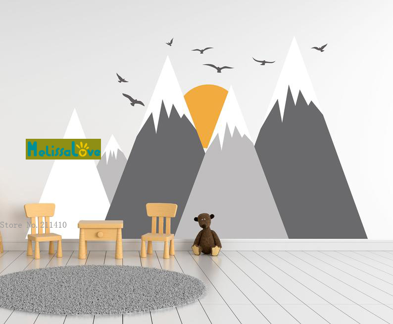 Custom Colors Mountains Wall D - Baby Nursery Colors incelemesi ve fiyatı