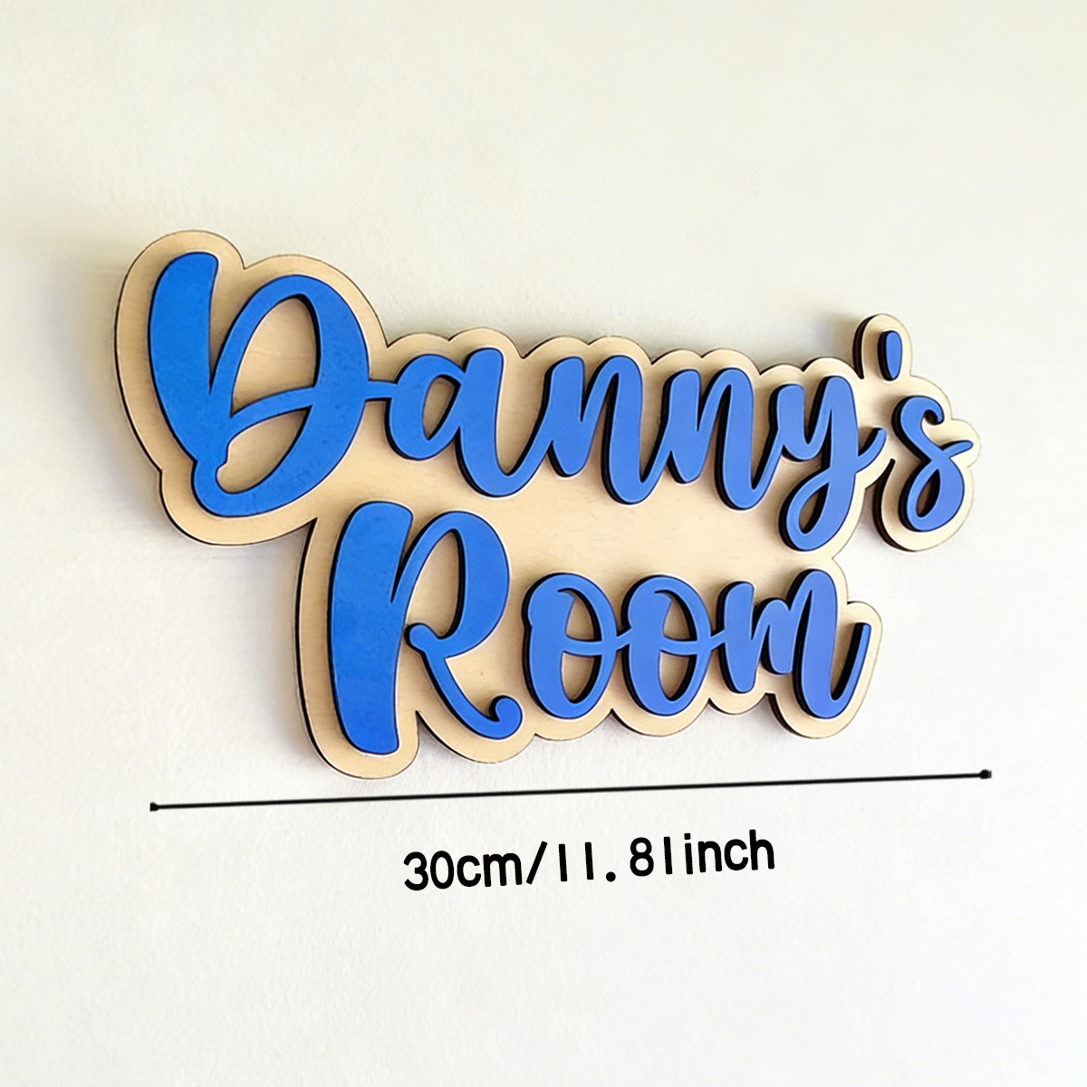 1Pc Cutom Blue Wooden Acrylic  - Baby Nursery Decorations incelemesi ve fiyatı