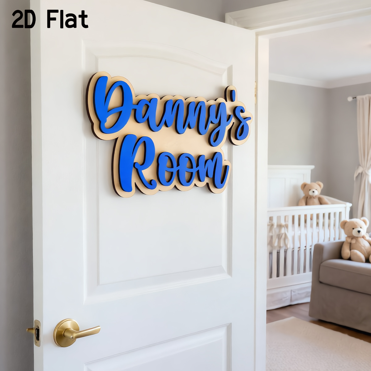 1Pc Cutom Blue Wooden Acrylic  - Baby Nursery Decorations incelemesi ve fiyatı