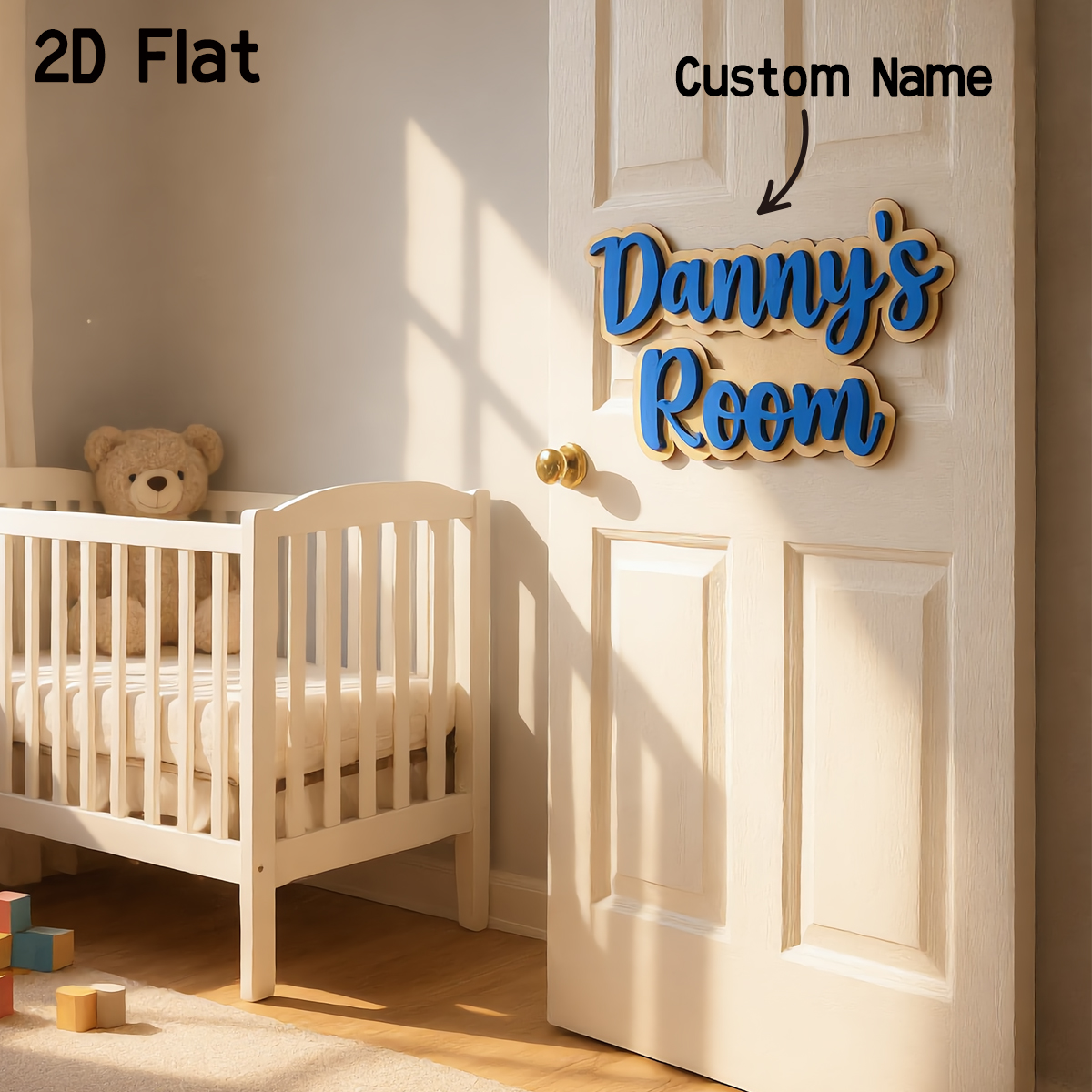 1Pc Cutom Blue Wooden Acrylic  - Baby Nursery Decorations incelemesi ve fiyatı