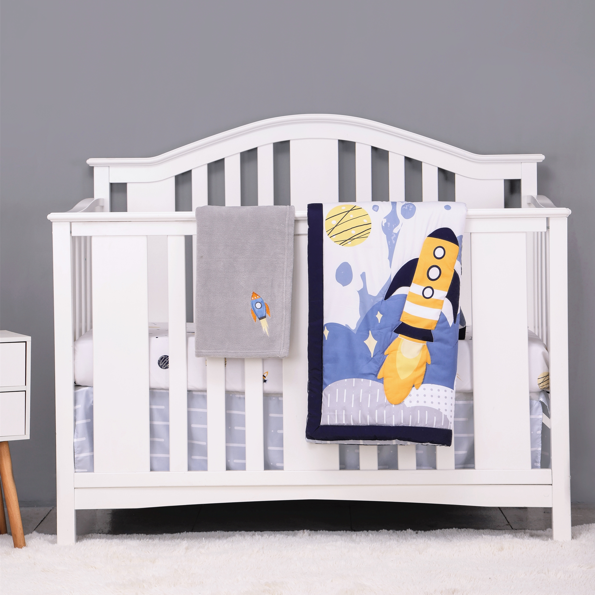 4Pcs Aviation Nursery Crib Bed - Baby Nursery Neutral incelemesi ve fiyatı