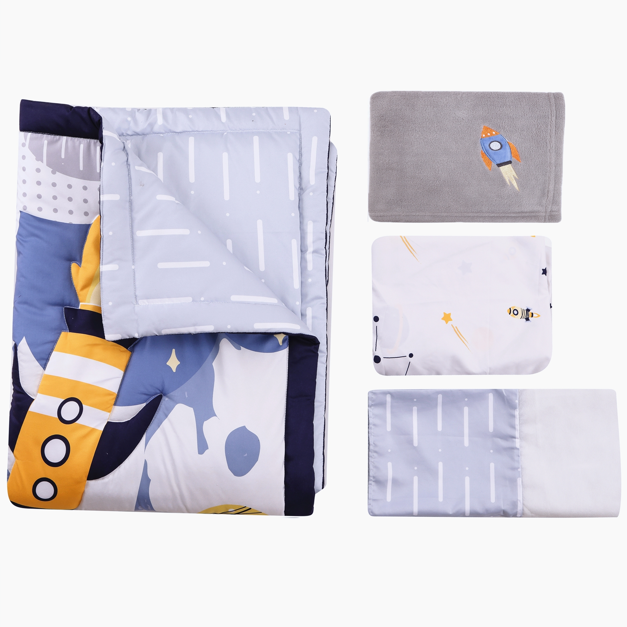 4Pcs Aviation Nursery Crib Bed - Baby Nursery Neutral incelemesi ve fiyatı