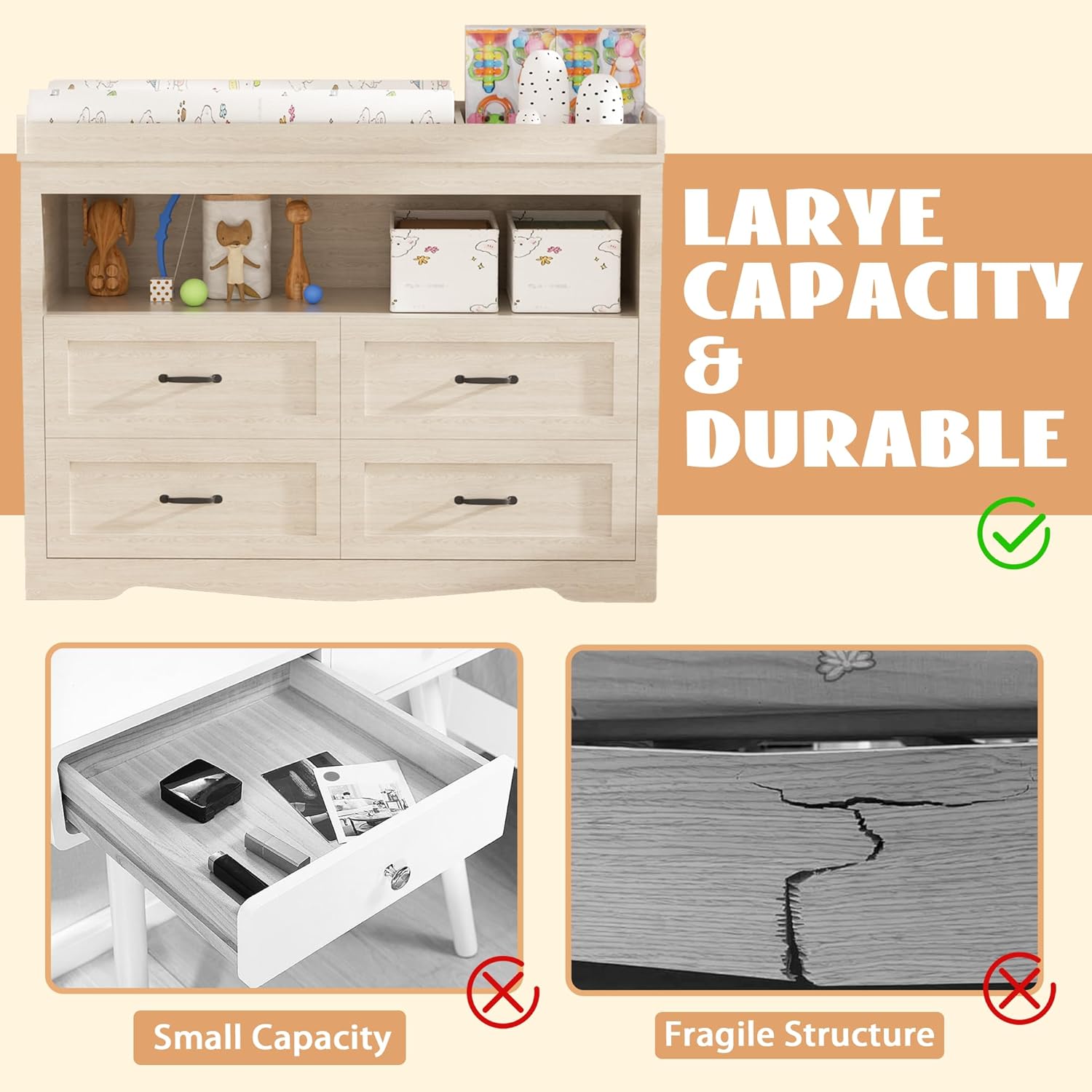4 Drawer Nursery Dresser Chang - Baby Nursery Drawers incelemesi ve fiyatı