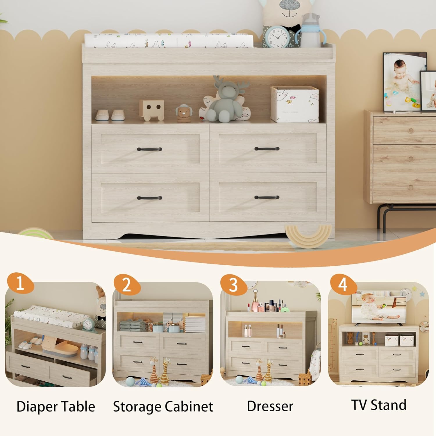 4 Drawer Nursery Dresser Chang - Baby Nursery Drawers incelemesi ve fiyatı