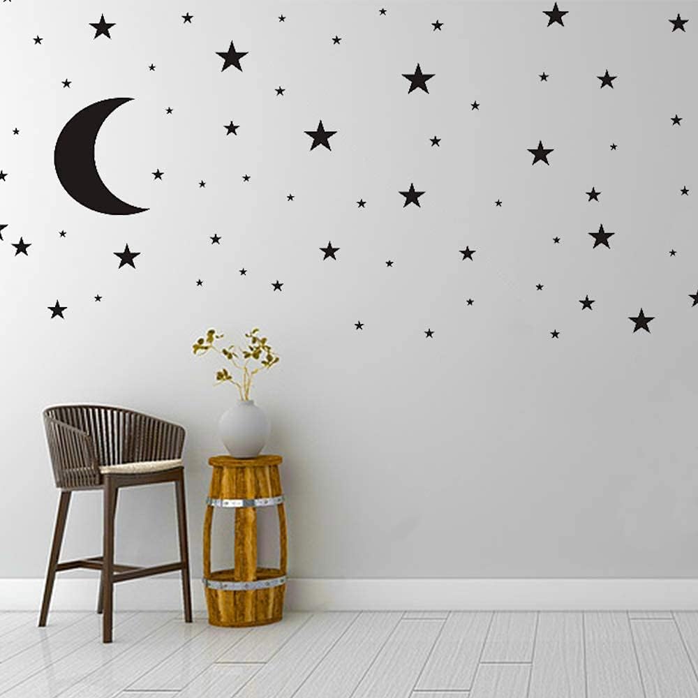 Moon and Stars Wall Decal, Bla - Wall Decal Nursery incelemesi ve fiyatı