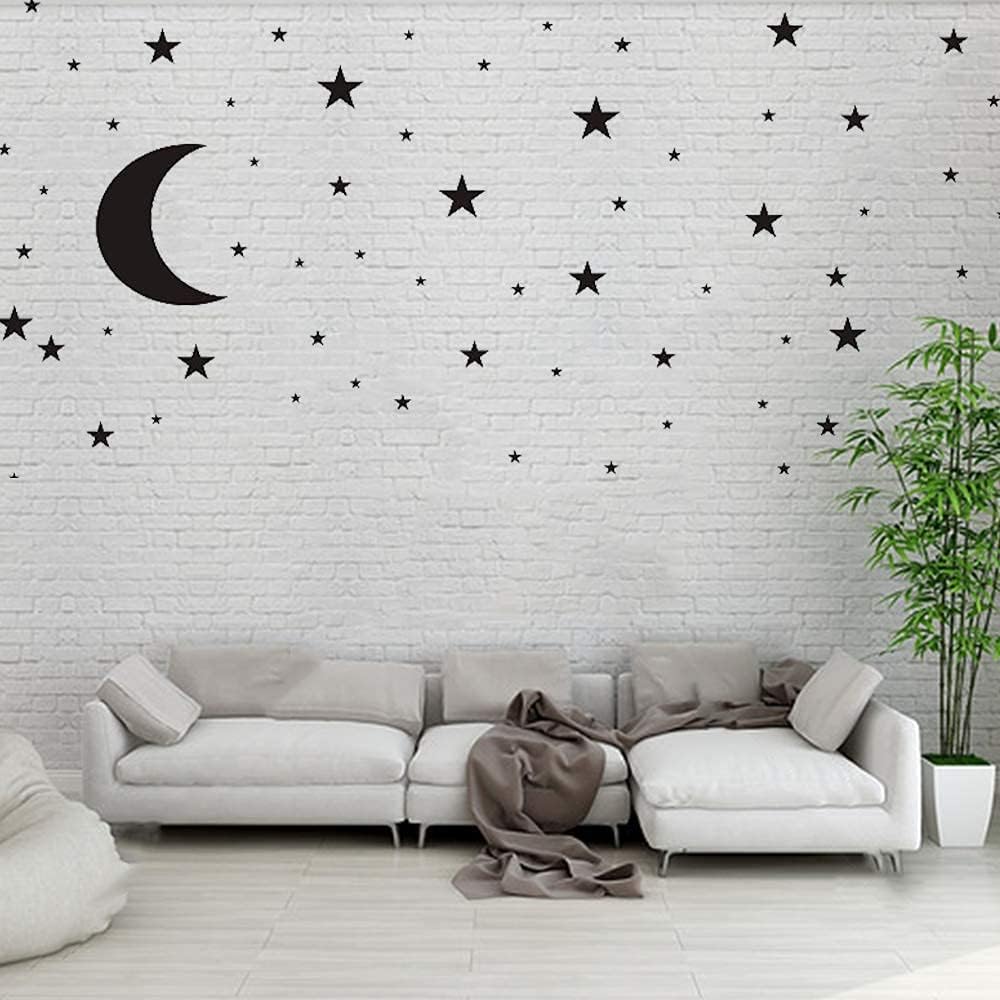Moon and Stars Wall Decal, Bla - Wall Decal Nursery incelemesi ve fiyatı