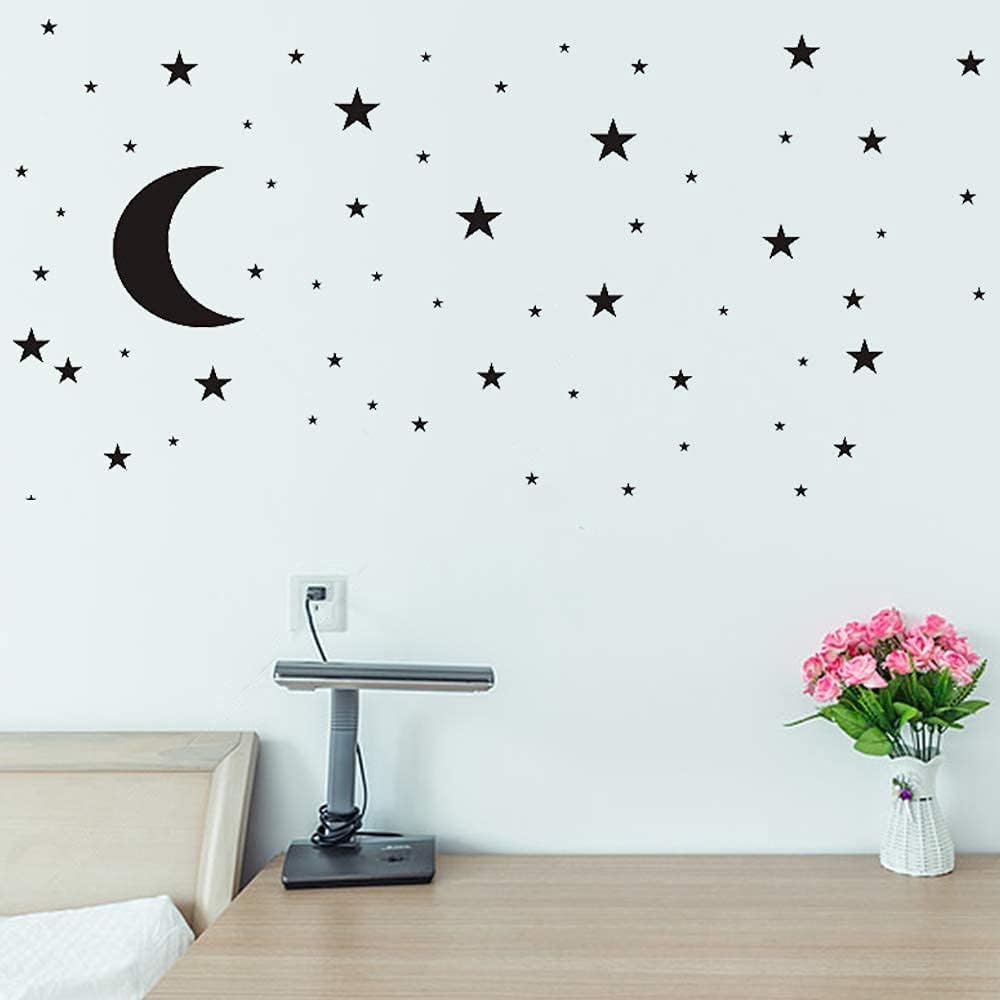 Moon and Stars Wall Decal, Bla - Wall Decal Nursery incelemesi ve fiyatı