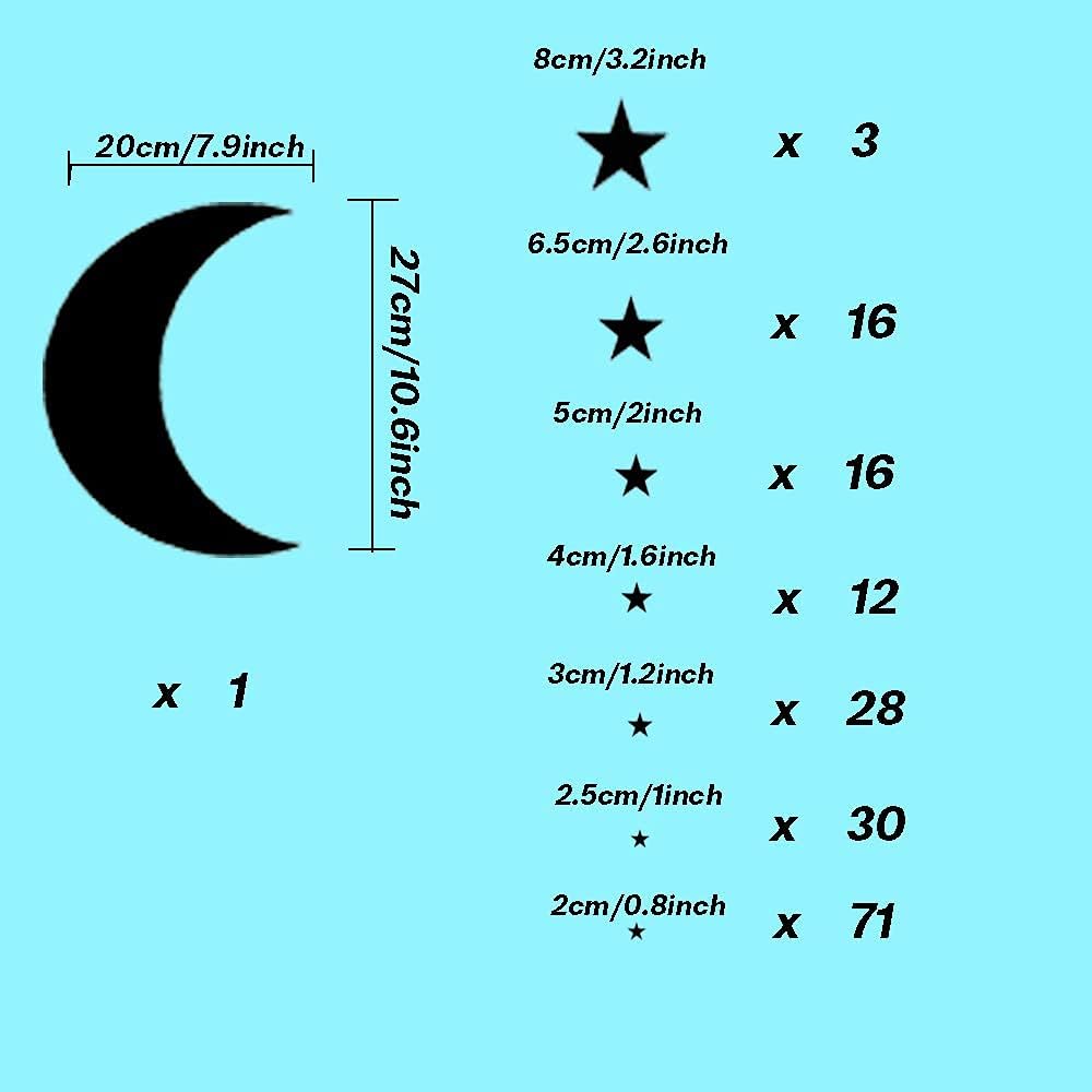 Moon and Stars Wall Decal, Bla - Wall Decal Nursery incelemesi ve fiyatı