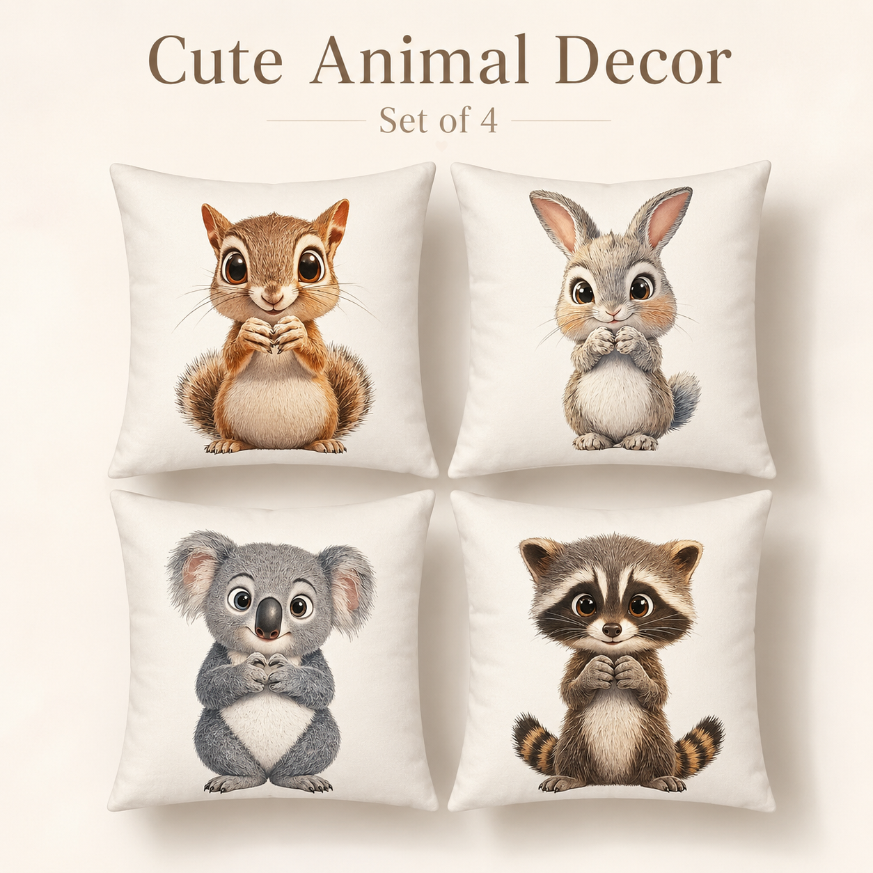 Cute Animal 2D Flat Printed Pe - Baby Nursery Cushion incelemesi ve fiyatı