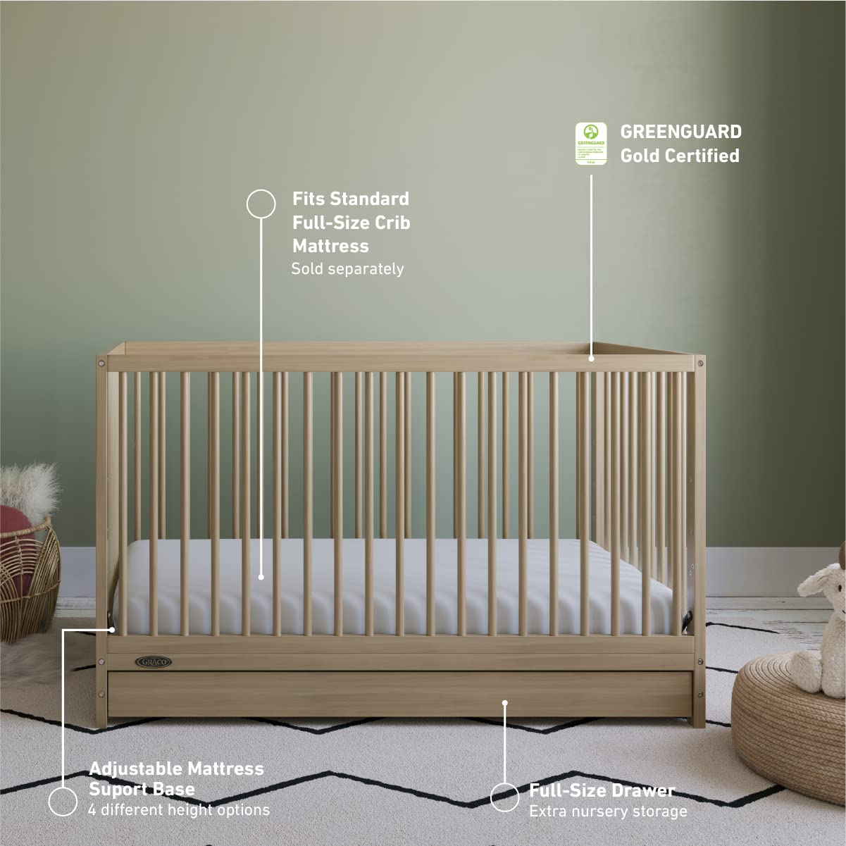 Graco Teddi 5-in-1 Convertible - Baby Nursery Drawers incelemesi ve fiyatı