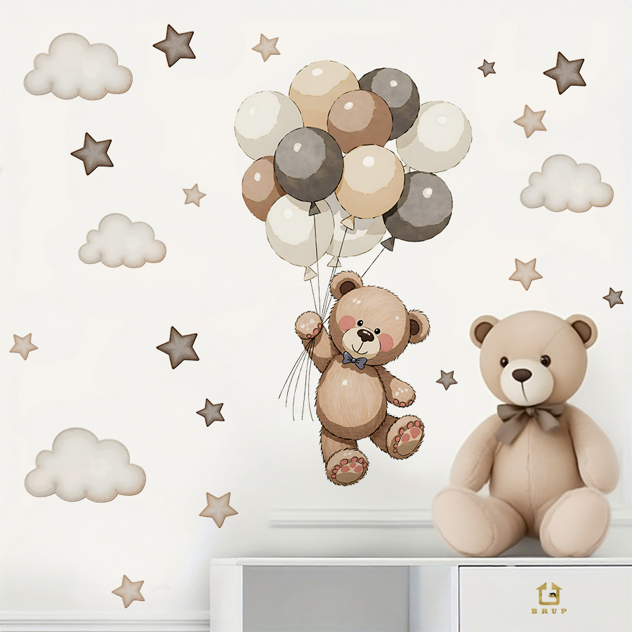 Adorable Teddy Bear Wall Decal - Wall Decal Nursery incelemesi ve fiyatı