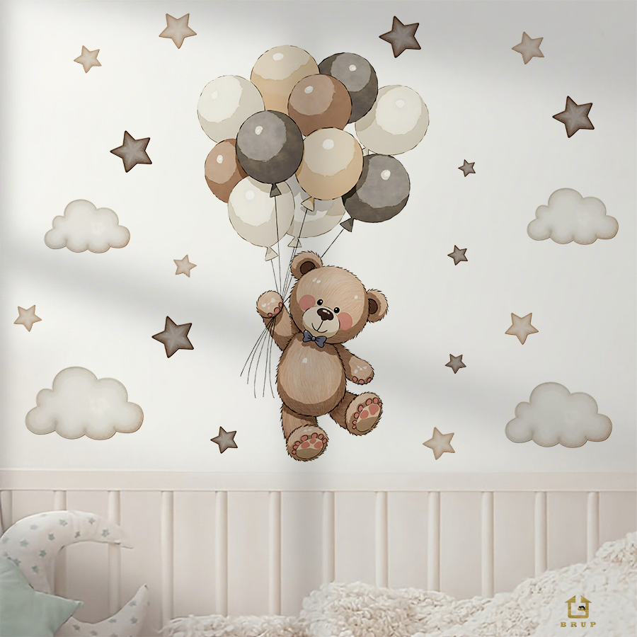 Adorable Teddy Bear Wall Decal - Wall Decal Nursery incelemesi ve fiyatı