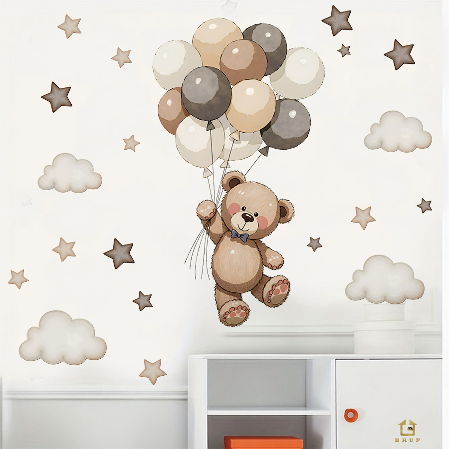 Adorable Teddy Bear Wall Decal - Wall Decal Nursery incelemesi ve fiyatı