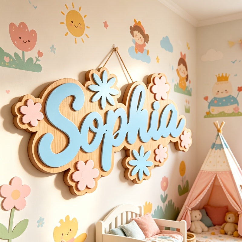 Personalized Floral Themed Nam - Baby Nursery Name Sign incelemesi ve fiyatı