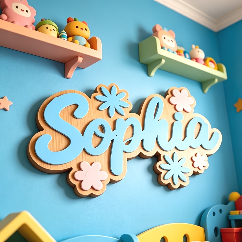 Personalized Floral Themed Nam - Baby Nursery Name Sign incelemesi ve fiyatı