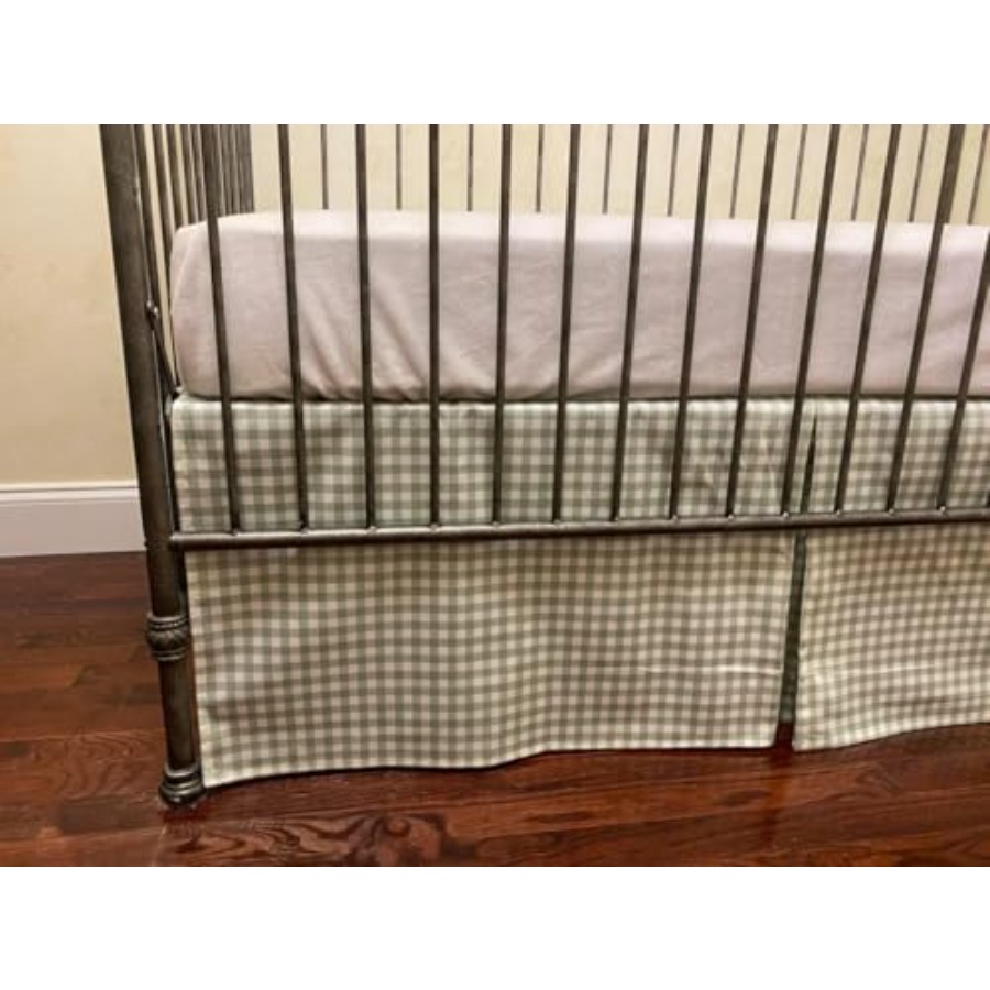 Crib Skirt Gingham Tailored Ba - Baby Nursery Neutral incelemesi ve fiyatı