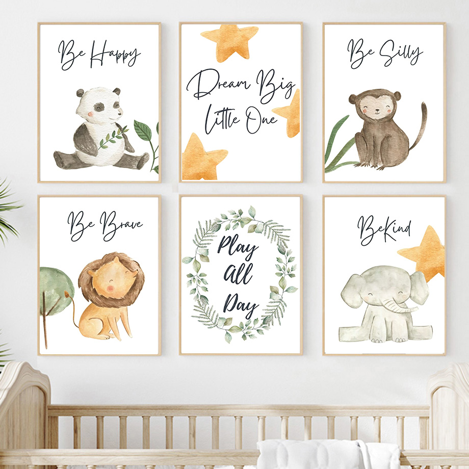 Neutral Jungle Nursery Wall Ar - Baby Nursery Neutral incelemesi ve fiyatı