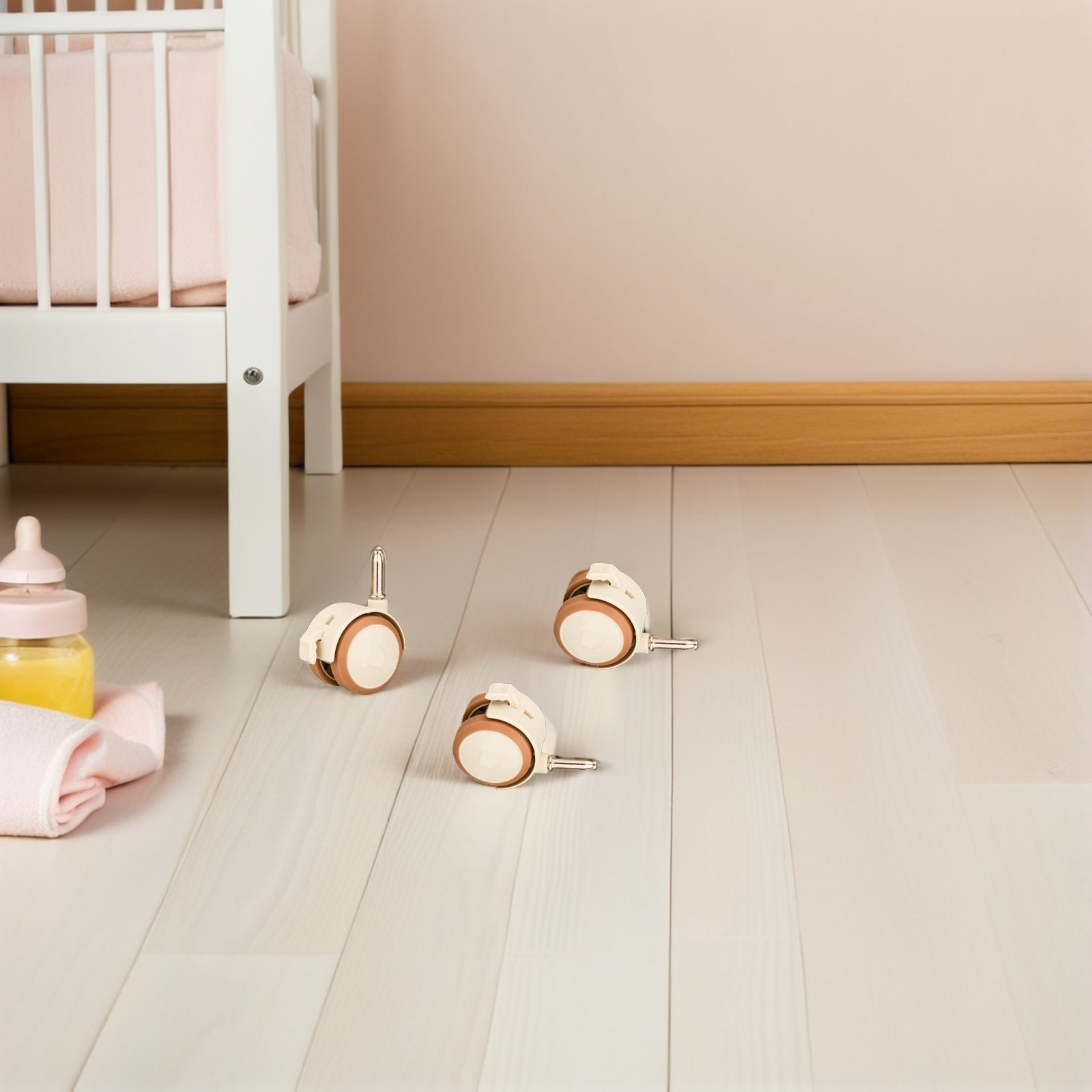 4Pcs Baby Cot Wheels Silent Ru - Baby Nursery Furniture Sets incelemesi ve fiyatı