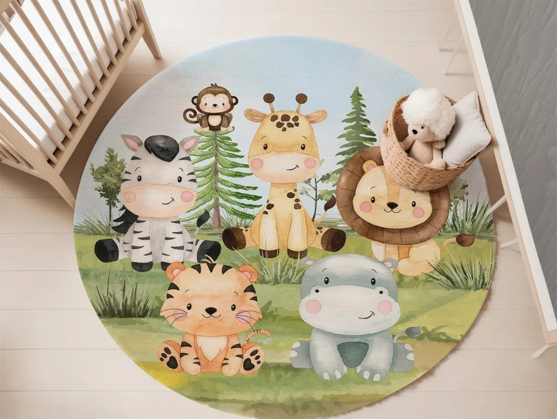 Woodland Animals Nursery Rug f - Baby Nursery Mat incelemesi ve fiyatı