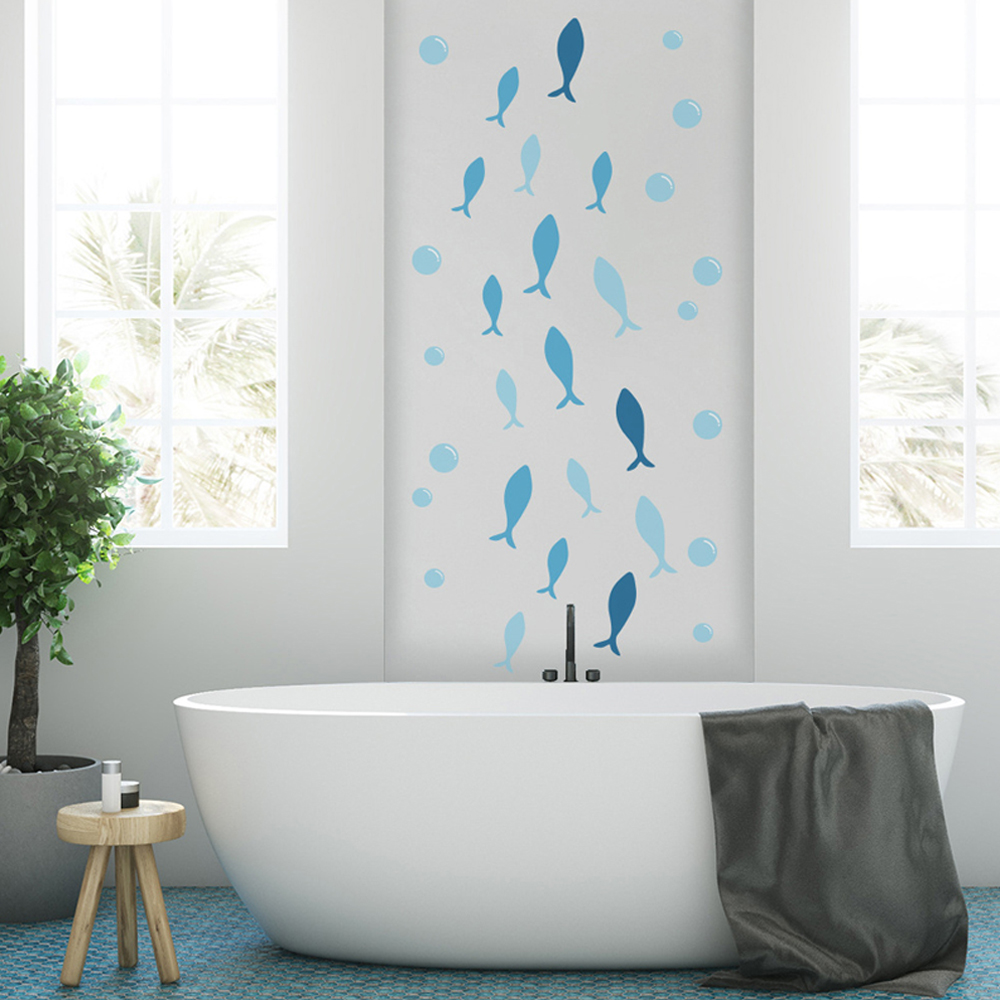 42pcs/set Blue Fish Vinyl Wall - Baby Nursery Furniture Sets incelemesi ve fiyatı