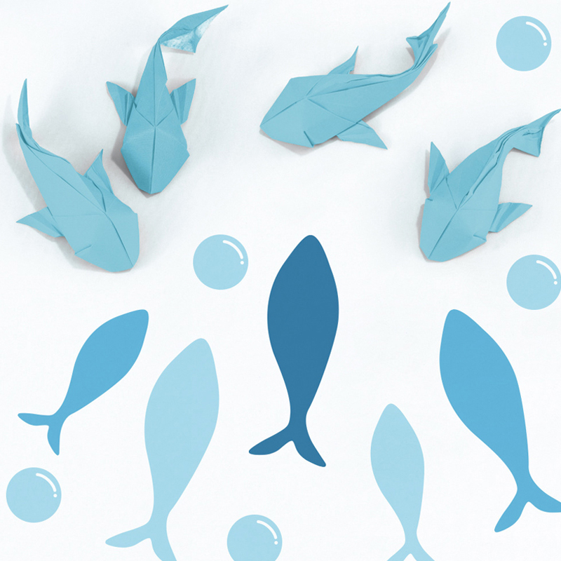 42pcs/set Blue Fish Vinyl Wall - Baby Nursery Furniture Sets incelemesi ve fiyatı