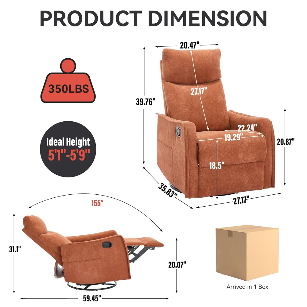 360 Swivel Rocking Recliner Ch - Rocking Chair Nursery incelemesi ve fiyatı