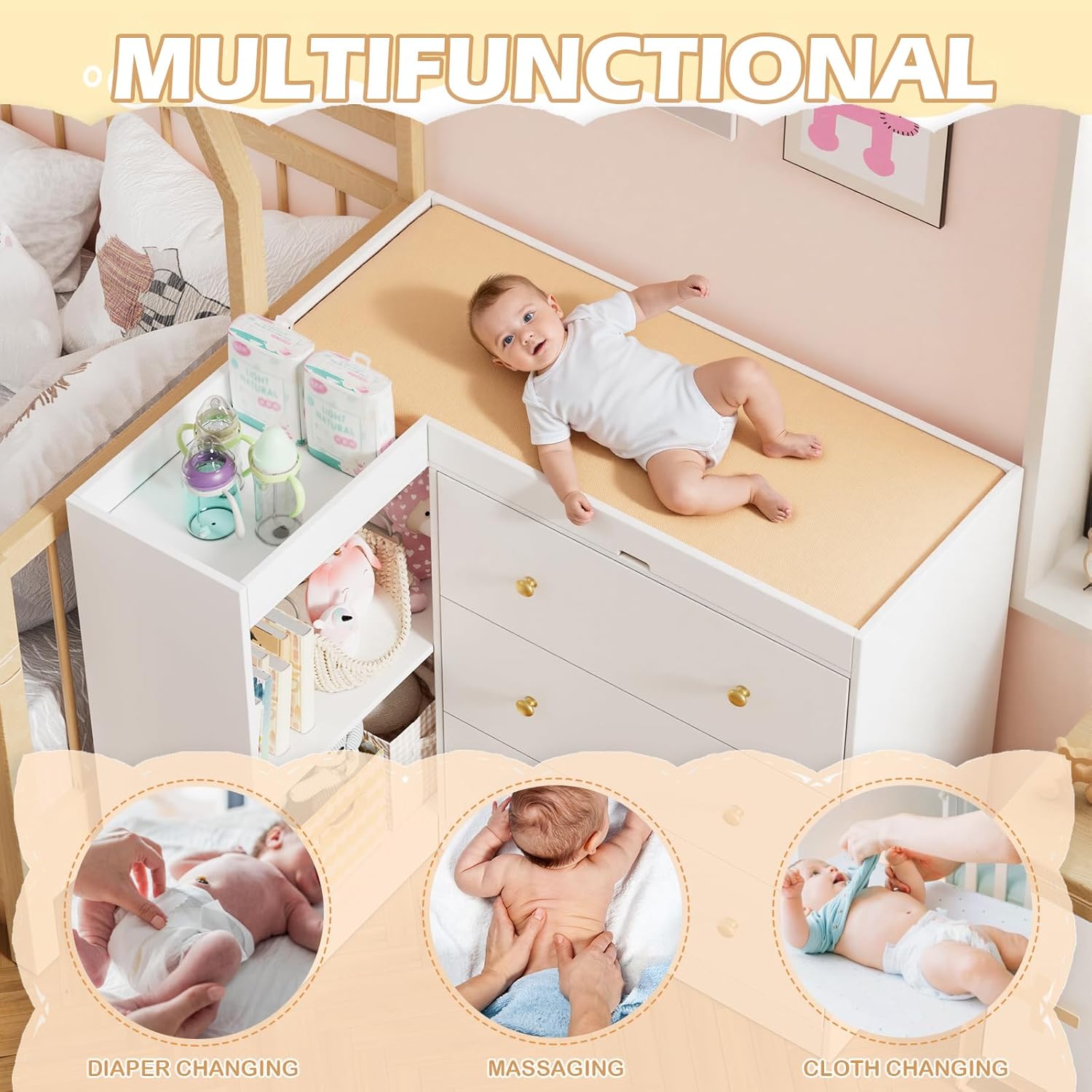 Corner Nursery Changing Table  - Baby Nursery Drawers incelemesi ve fiyatı