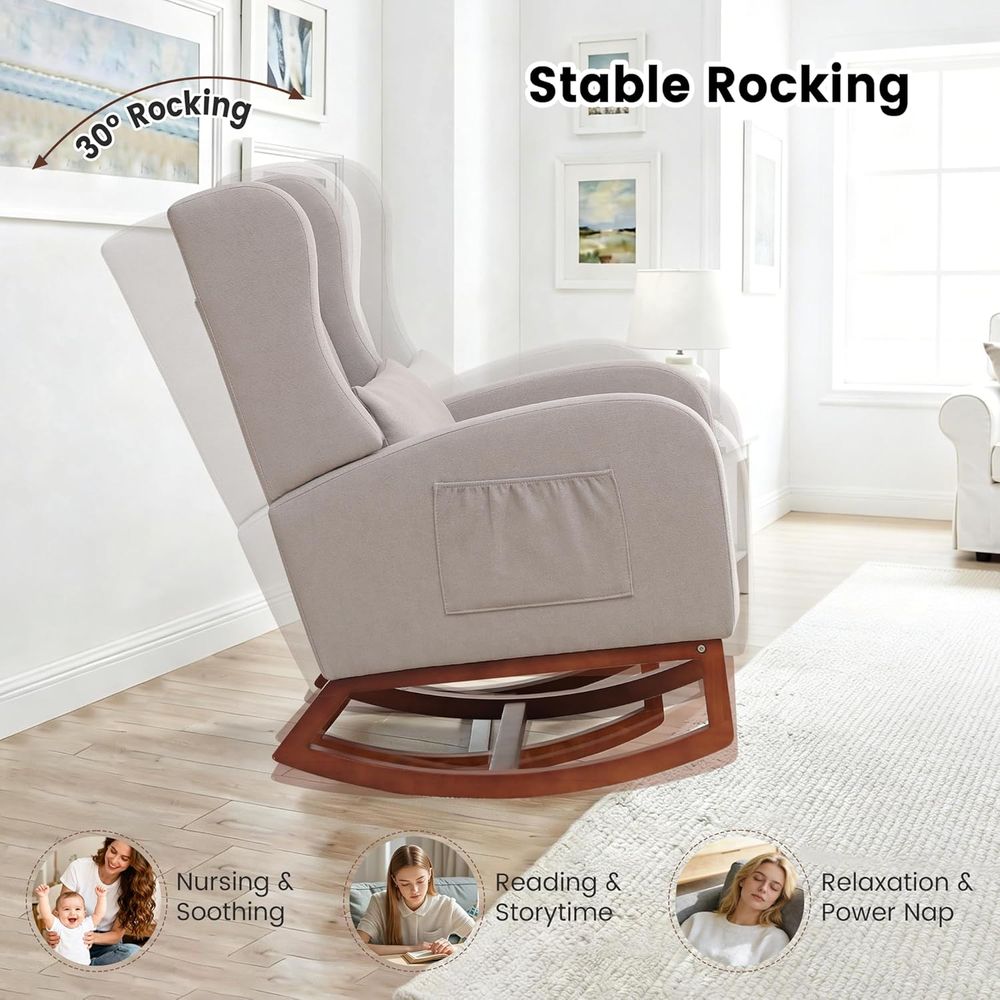 Light Grey Nursery Rocking Cha - Rocking Chair Nursery incelemesi ve fiyatı