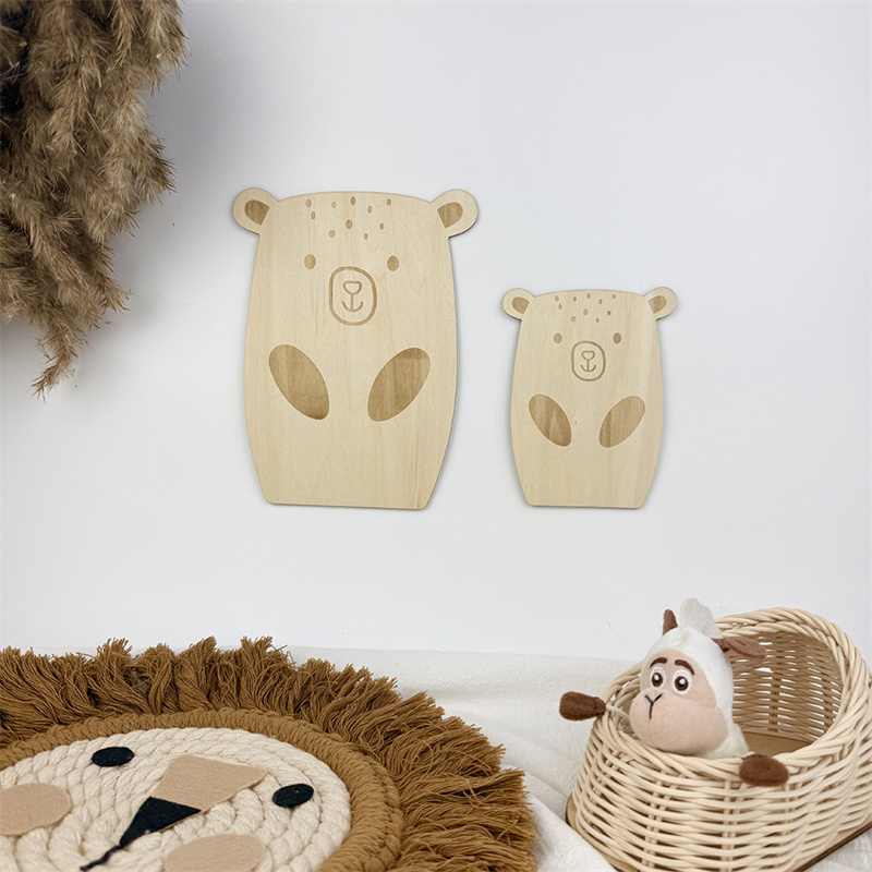 2pcs Nordic Wooden Bear Wall S - Baby Nursery Furniture Sets incelemesi ve fiyatı