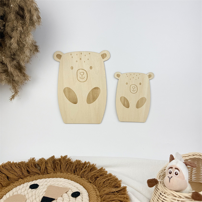 2pcs Nordic Wooden Bear Wall S - Baby Nursery Furniture Sets incelemesi ve fiyatı