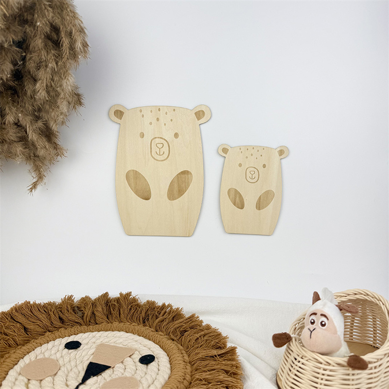 2pcs Nordic Wooden Bear Wall S - Baby Nursery Furniture Sets incelemesi ve fiyatı