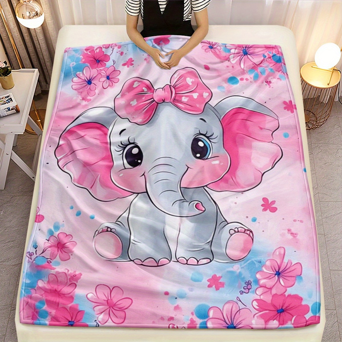 1pc Cute Pink Elephant with Bo - Baby Nursery Themes Girl incelemesi ve fiyatı