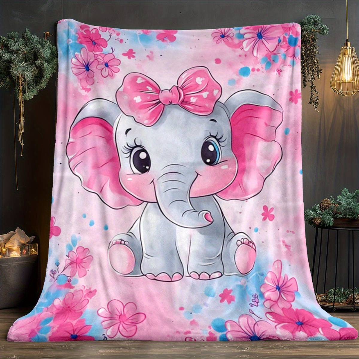 1pc Cute Pink Elephant with Bo - Baby Nursery Themes Girl incelemesi ve fiyatı
