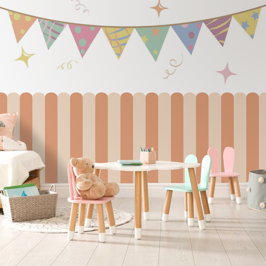 Multicolor Vertical Striped Ar - Wall Decal Nursery incelemesi ve fiyatı