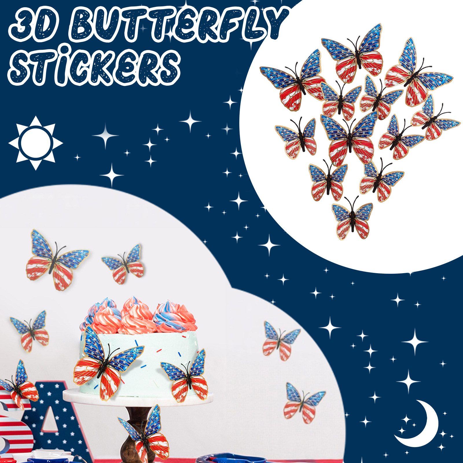 3d Butterfly Wall Stickers Ame - Wall Decal Nursery incelemesi ve fiyatı