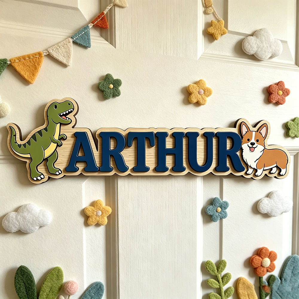Whimsical Green T-Rex & Corgi  - Baby Nursery Neutral incelemesi ve fiyatı
