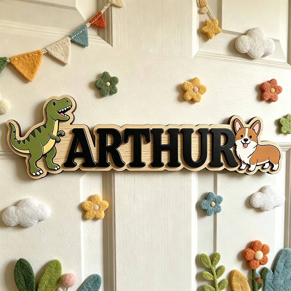 Whimsical Green T-Rex & Corgi  - Baby Nursery Neutral incelemesi ve fiyatı