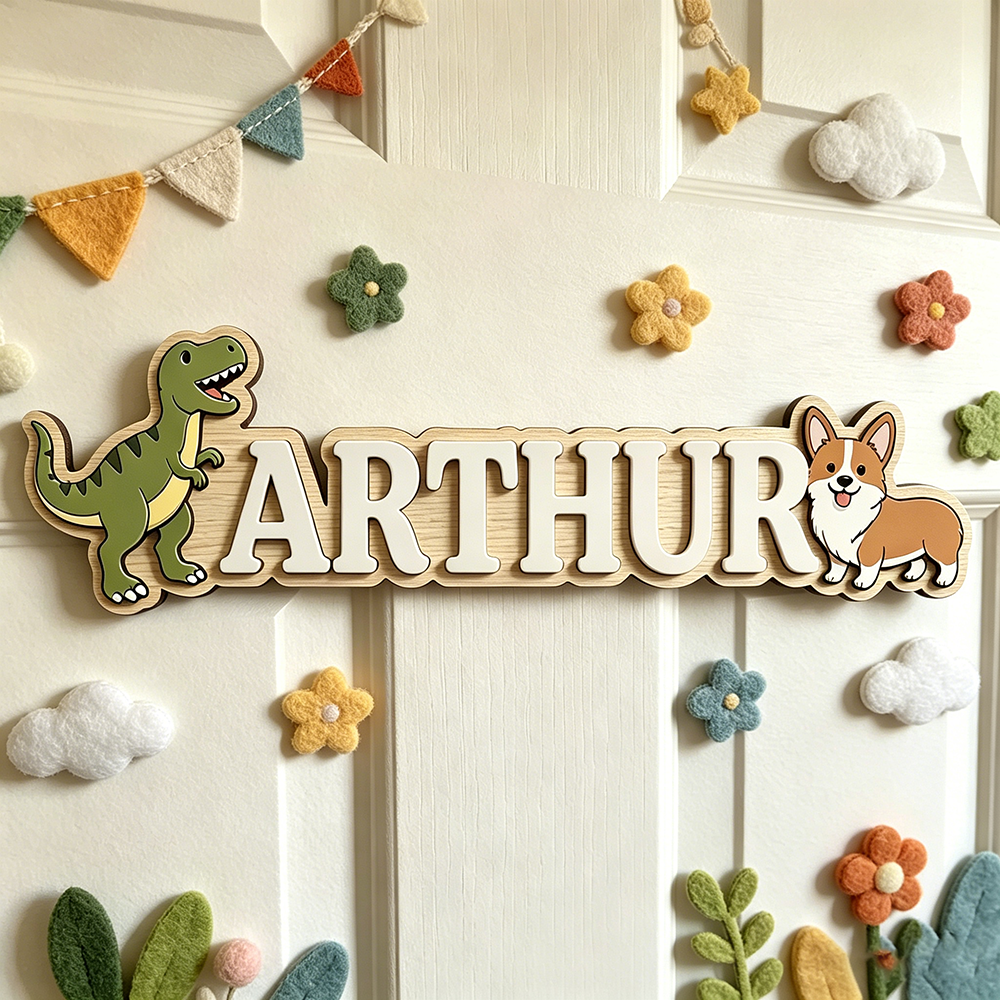 Whimsical Green T-Rex & Corgi  - Baby Nursery Neutral incelemesi ve fiyatı